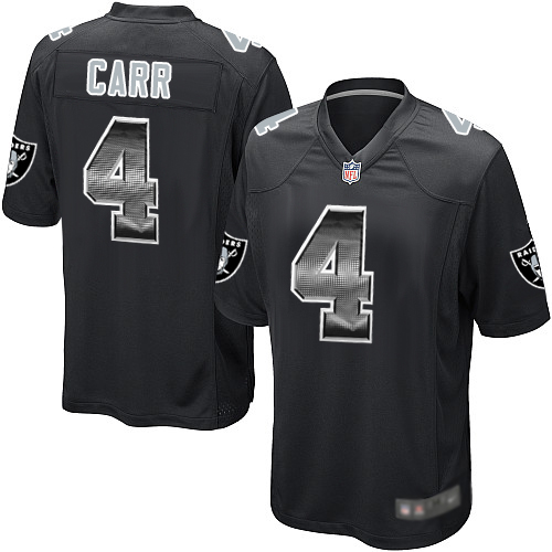 Men Oakland Raiders Limited Black Derek Carr Jersey NFL Football #4 Strobe Jersey->oakland raiders->NFL Jersey